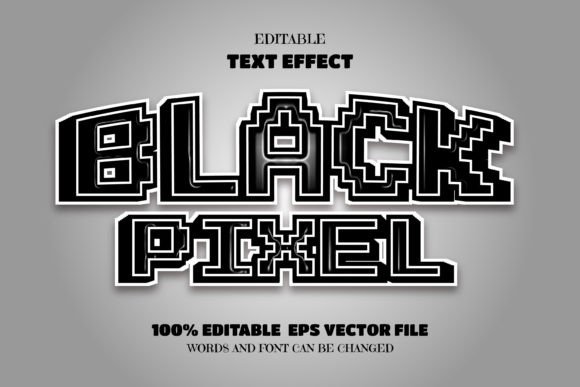 Black Pixel Text: Editable Font Effect for Modern Design