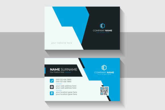 Blue & Dark Modern Business Card Design: A Professional Template