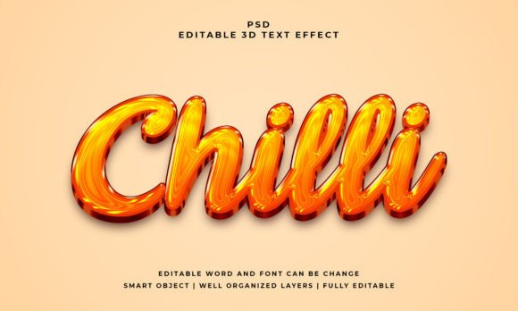Chilli 3D Editable Text Effect: A Dynamic Design Asset