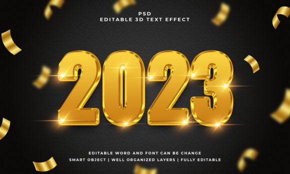Modern 3D Typography: The 2023 Editable PSD Text Effect
