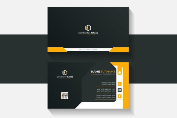 Modern & Creative Business Card: Dark & Orange Design Template