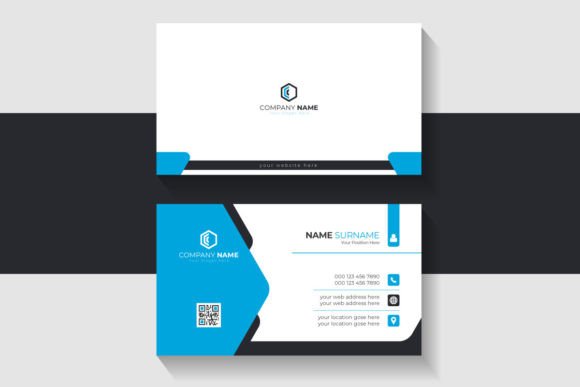 Professional Blue Business Card Template for Corporate Identity