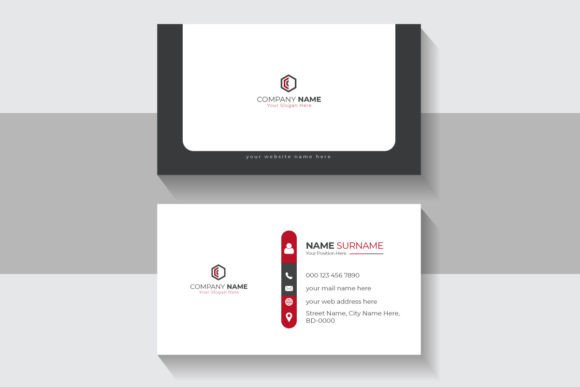 Red and White Business Card Template: Clean, Editable Design