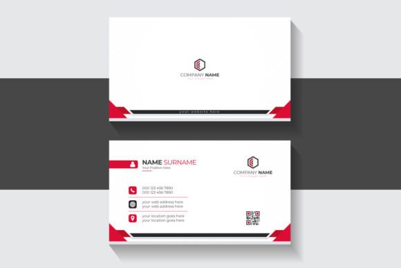 Red & White Business Card Template: Clean, Editable, Professional
