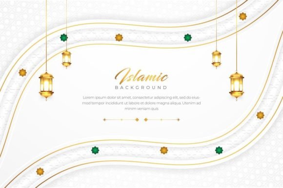 Stunning Gold Wave Layered Islamic Background for Elegant Designs