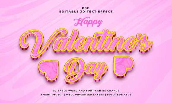 Valentines 3D Editable PSD Text Effect: Create Stunning, Romantic Graphics in Minutes